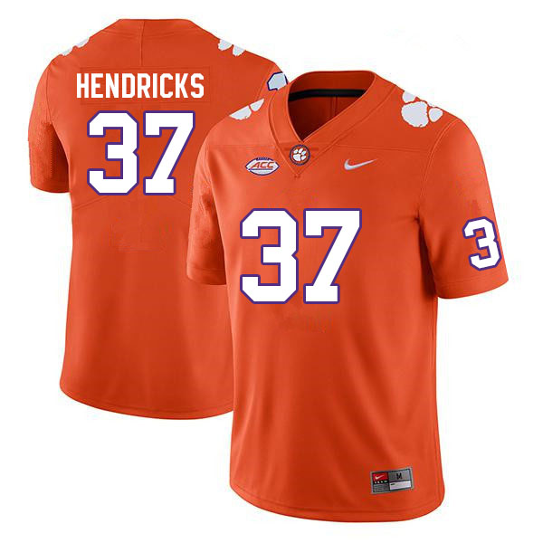 Men #37 Jacob Hendricks Clemson Tigers College Football Jerseys Sale-Orange